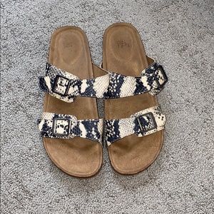 Snake print sandals